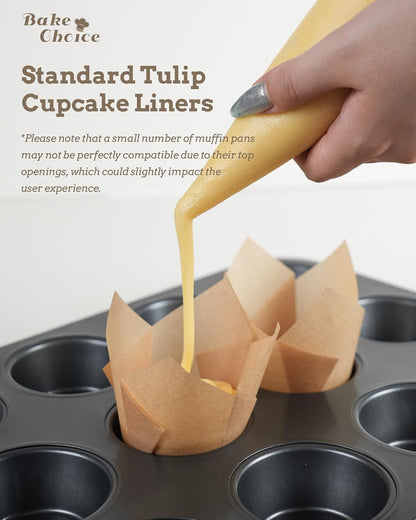 200pcs Natural Tulip Cupcake Liners for Baking Muffin Liners