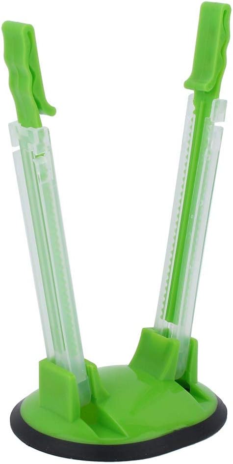 Adjustable Baggy Rack Stand for Food Prep/Ziplock Bag, Food Storage Bags Racks Holder Hand Free Storage Bag Clip for Food Prep Bag Plastic Freezer Bags Kitchen Gadget(Green)