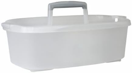 Cleaning Storage Caddy with Handle Plastic Multipurpose Organizer, Rectangle, 1.85-Gallon, Gray