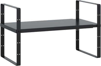 Expandable Cabinet Shelf Organizer Rack, Stackable Kitchen Counter Storage Shelves Stand, Adjustable Height Pantry Shelf Spice Rack(Black-1 Pack, 8.7" D x 15.4-26.8" W x 9.8" H)