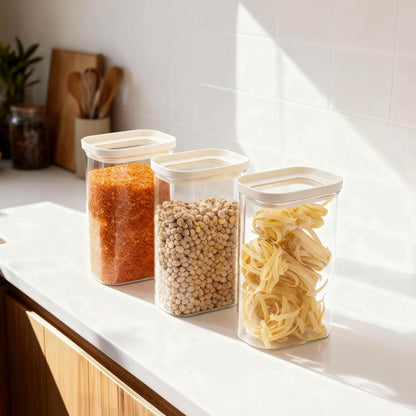 Urban Green Glass Food Storage Jar with Glass Lid, Food Canister Set with Airtight Lids, Pantry Storage Jar for Kitchen Organization. Food Storage Containers in Pack of 6, 16oz.