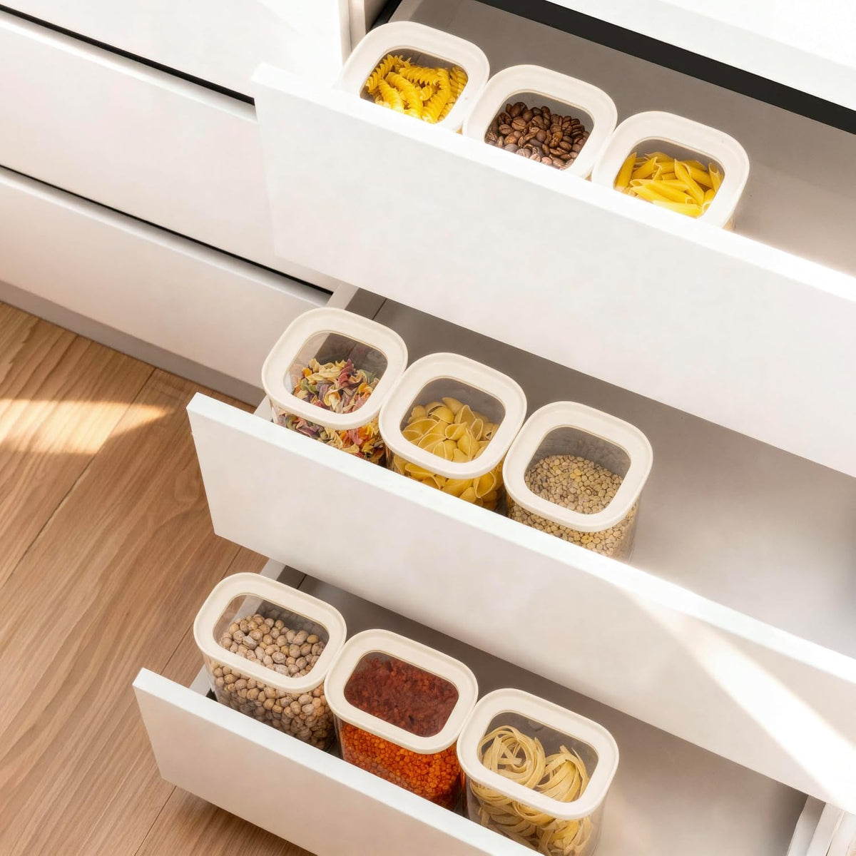 Urban Green Glass Food Storage Jar with Glass Lid, Food Canister Set with Airtight Lids, Pantry Storage Jar for Kitchen Organization. Food Storage Containers in Pack of 6, 16oz.