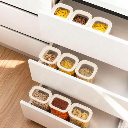 Urban Green Glass Food Storage Jar with Glass Lid, Food Canister Set with Airtight Lids, Pantry Storage Jar for Kitchen Organization. Food Storage Containers in Pack of 6, 16oz.
