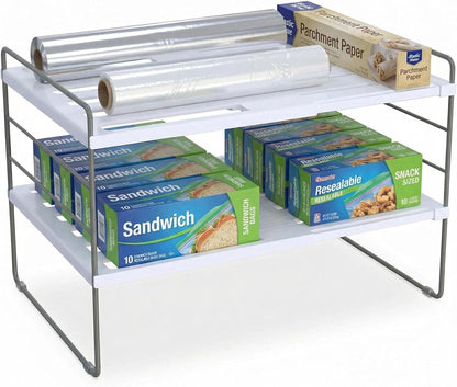 Kitchen Cabinet Organizer, Expandable Kitchen Aluminum Foil and Plastic Wrap Organizers, Sandwich Storage Bags organizer, bottle storage bag under sink organizer for Pantry Organization