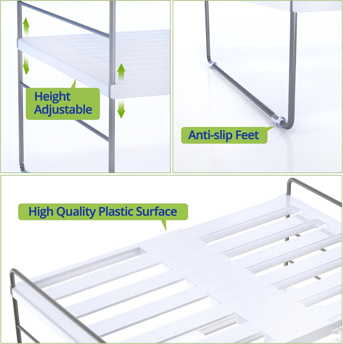 Kitchen Cabinet Organizer, Expandable Kitchen Aluminum Foil and Plastic Wrap Organizers, Sandwich Storage Bags organizer, bottle storage bag under sink organizer for Pantry Organization