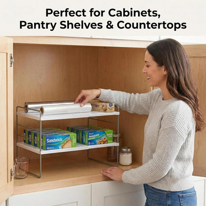 Kitchen Cabinet Organizer, Expandable Kitchen Aluminum Foil and Plastic Wrap Organizers, Sandwich Storage Bags organizer, bottle storage bag under sink organizer for Pantry Organization
