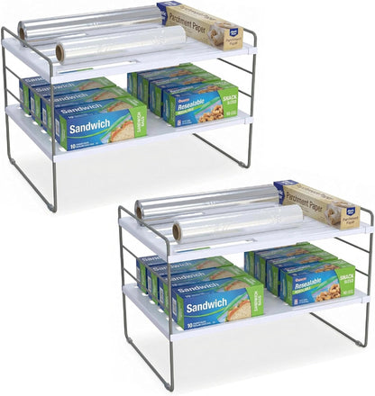 Kitchen Cabinet Organizer, Expandable Kitchen Aluminum Foil and Plastic Wrap Organizers, Sandwich Storage Bags organizer, bottle storage bag under sink organizer for Pantry Organization