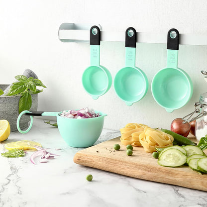 Black Magnetic Measuring Cups & Spoons - 9 pcs - Nesting Design