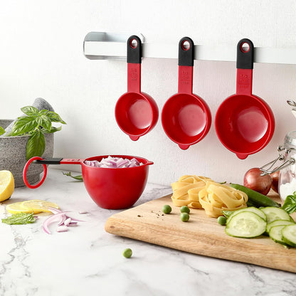 Black Magnetic Measuring Cups & Spoons - 9 pcs - Nesting Design