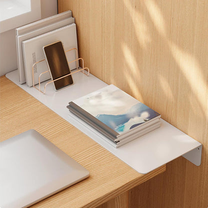 Kitchen Countertop Gap Filler Shelf, Adhesive Extender Shelf, Metal Wall Mounted Floating Shelves for Refrigerator, Desk, Strong No Drill Storage Organizer for Small Spaces(20x10cm/7.9x3.9in, Black)