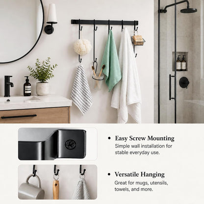 17" Coffee Mug Hook Rack Wall Mounted Set of 2