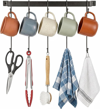 17" Coffee Mug Hook Rack Wall Mounted Set of 2