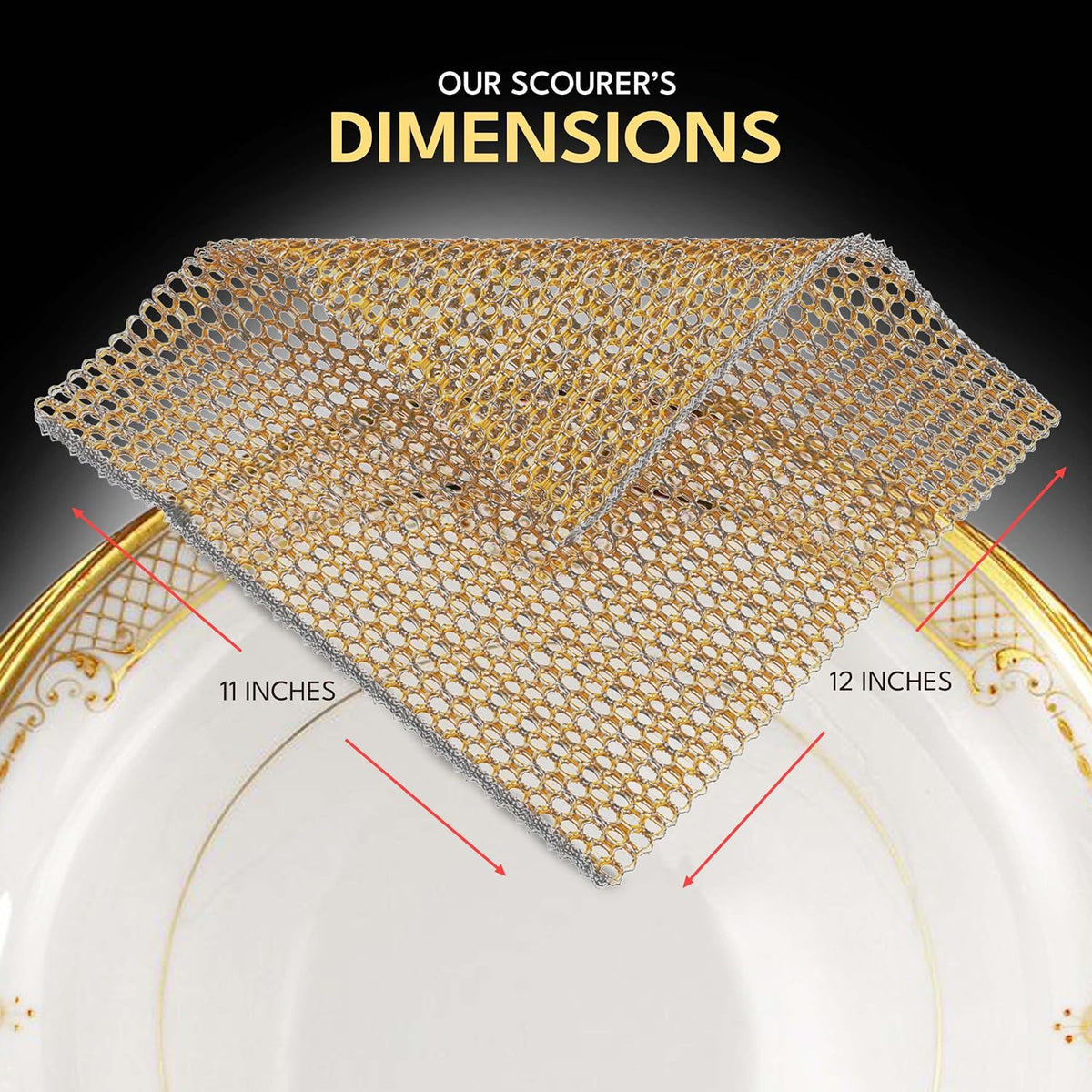 Non-Scratch Dish Scrubbers — Outlasts 7+ Sponges, Stays Odor-Free | Replace Smelly Kitchen Sponges | Non-Absorbent Mesh | Safe on Non-Stick, Cast Iron, Glass | Made in Korea Since 2012