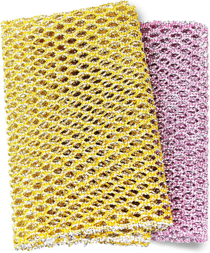 Non-Scratch Dish Scrubbers — Outlasts 7+ Sponges, Stays Odor-Free | Replace Smelly Kitchen Sponges | Non-Absorbent Mesh | Safe on Non-Stick, Cast Iron, Glass | Made in Korea Since 2012
