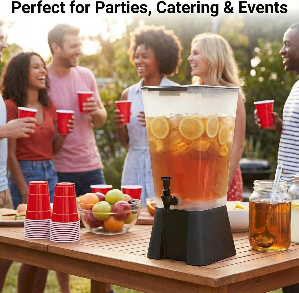 5 Gallon Beverage Dispenser with Spigot and Black Base