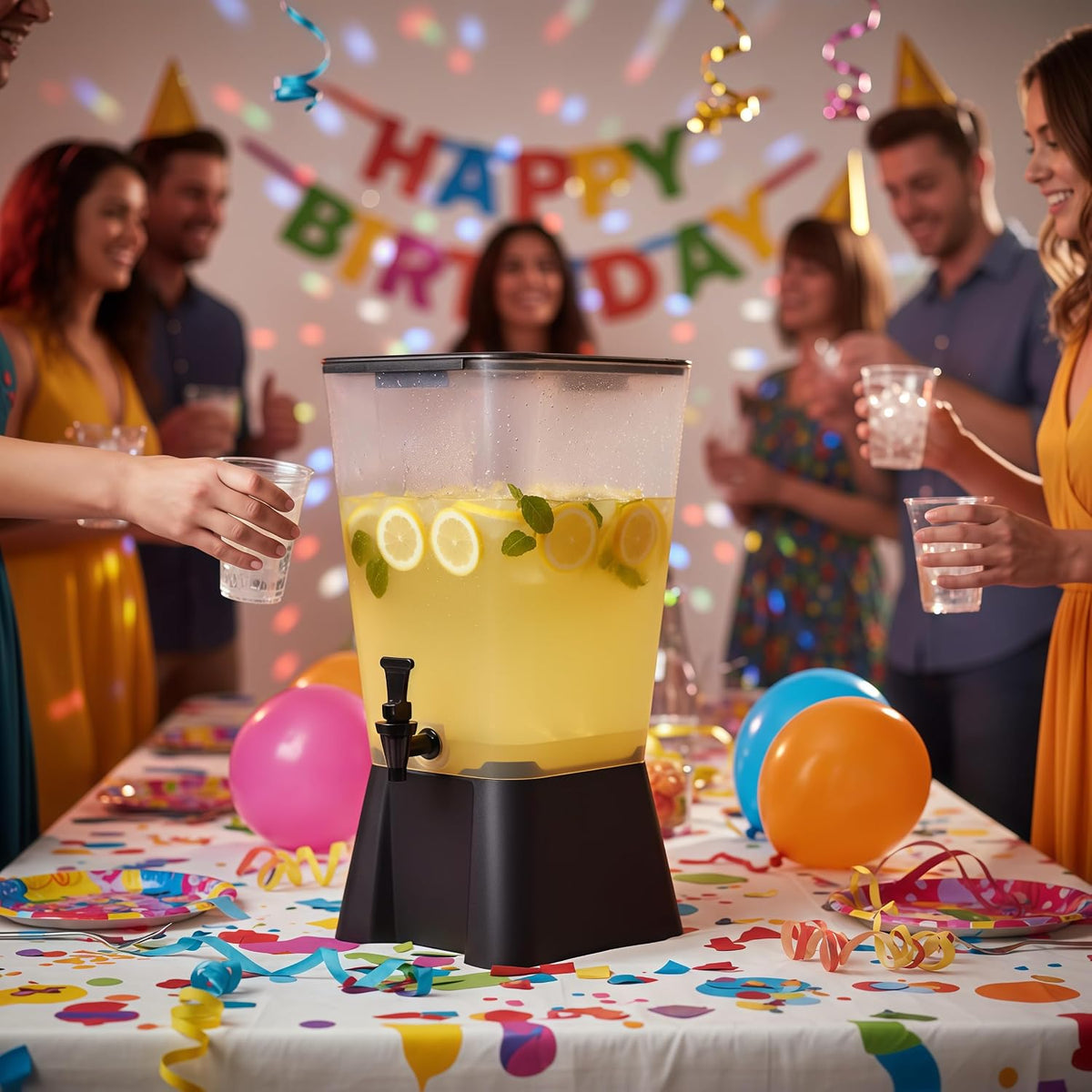 5 Gallon Beverage Dispenser with Spigot and Black Base