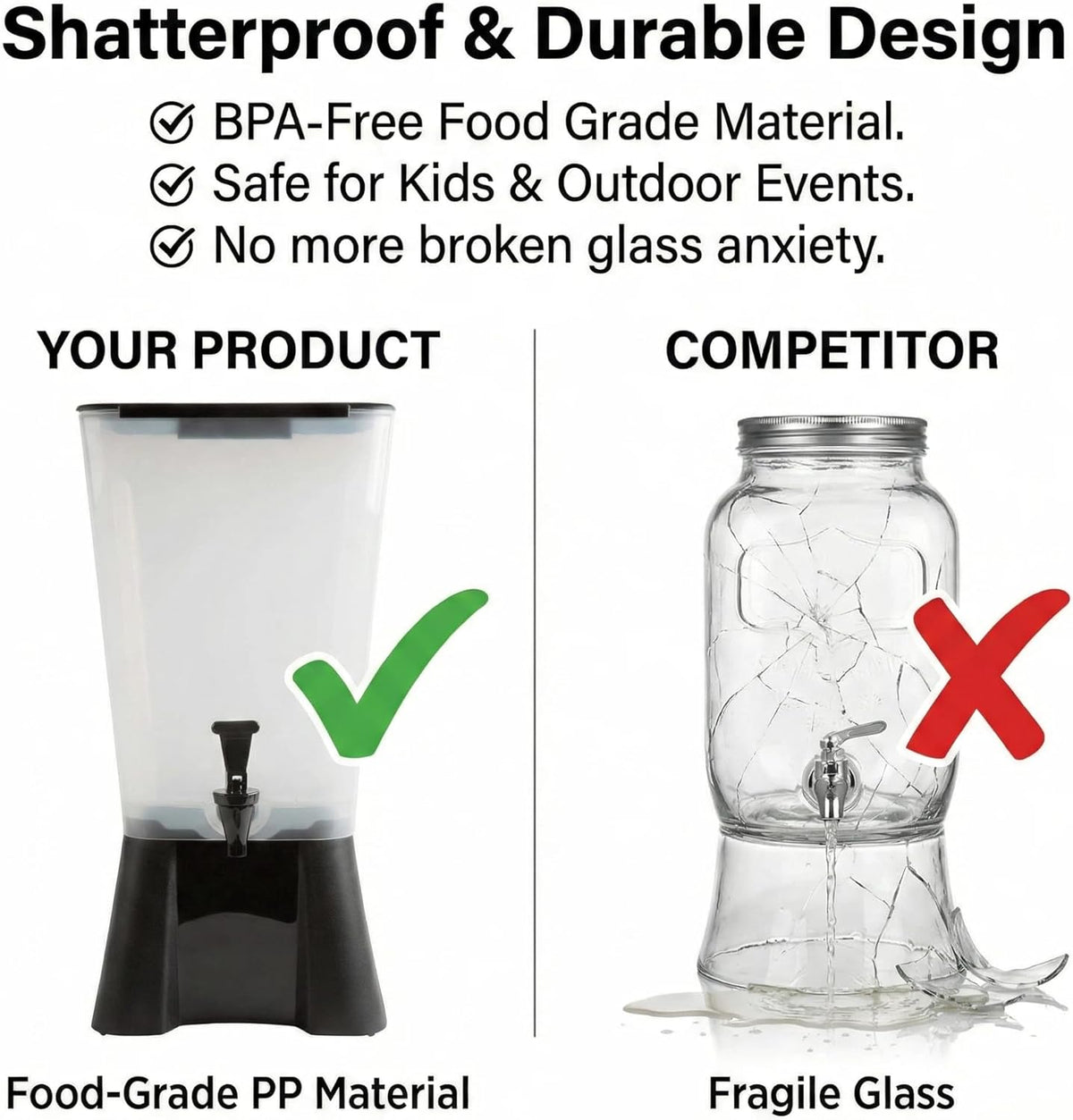 5 Gallon Beverage Dispenser with Spigot and Black Base