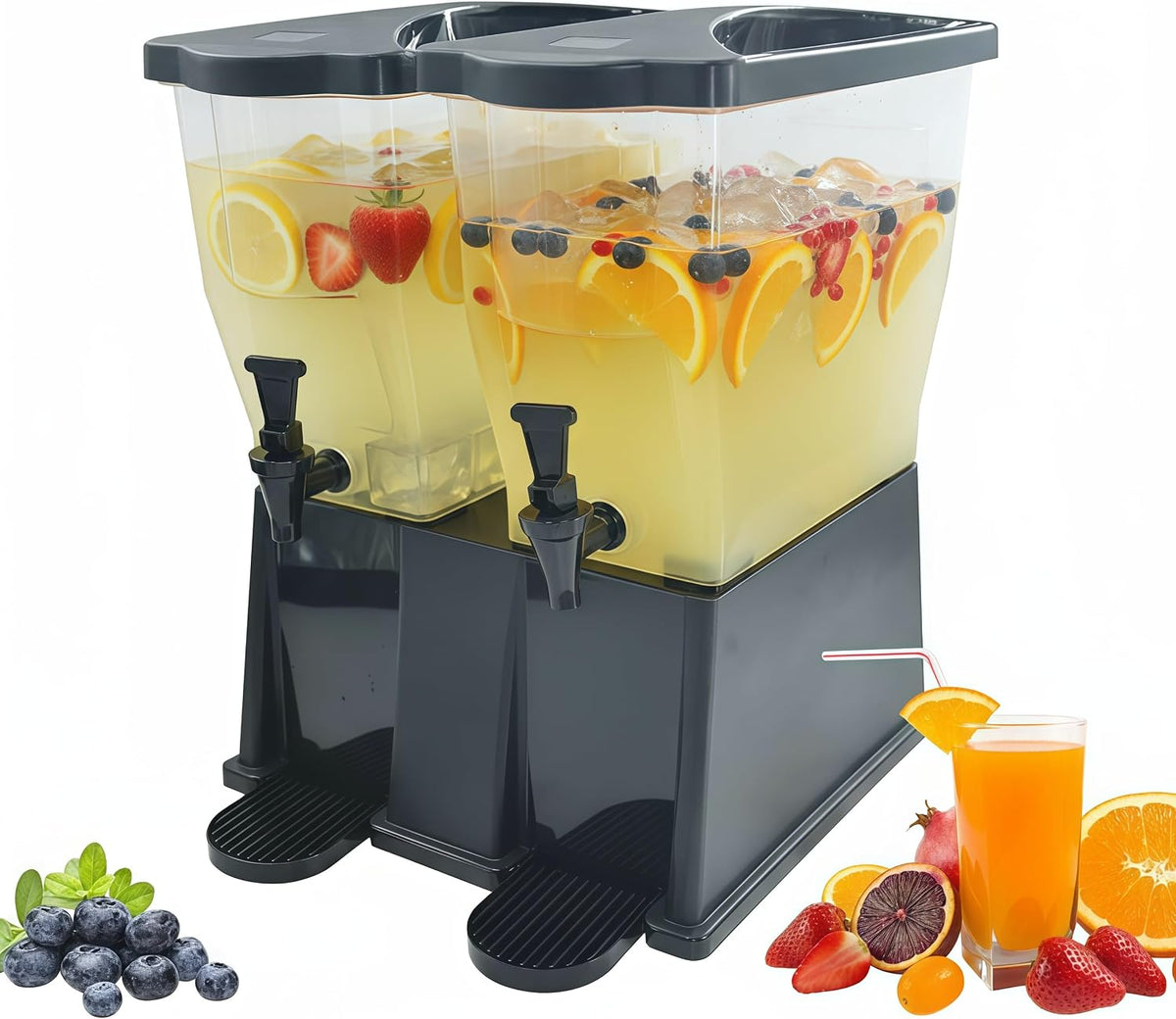 5 Gallon Beverage Dispenser with Spigot and Black Base