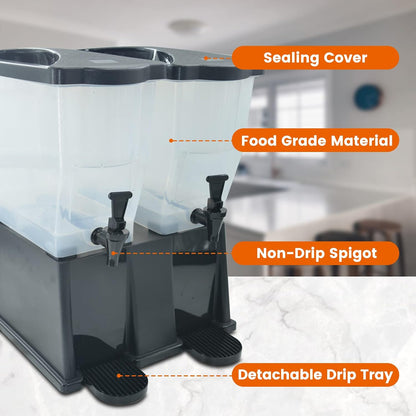 5 Gallon Beverage Dispenser with Spigot and Black Base