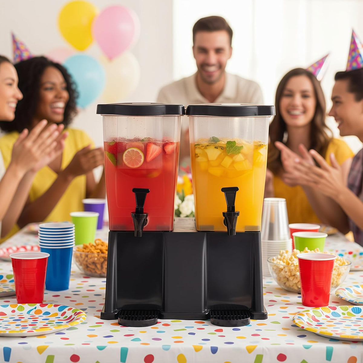 5 Gallon Beverage Dispenser with Spigot and Black Base