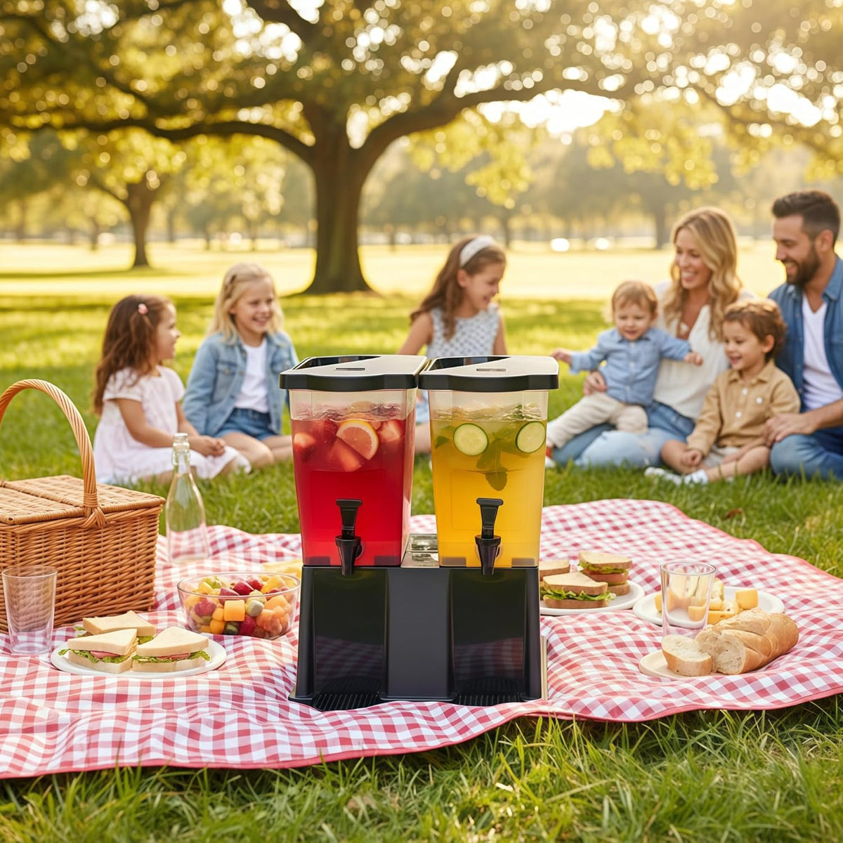 5 Gallon Beverage Dispenser with Spigot and Black Base