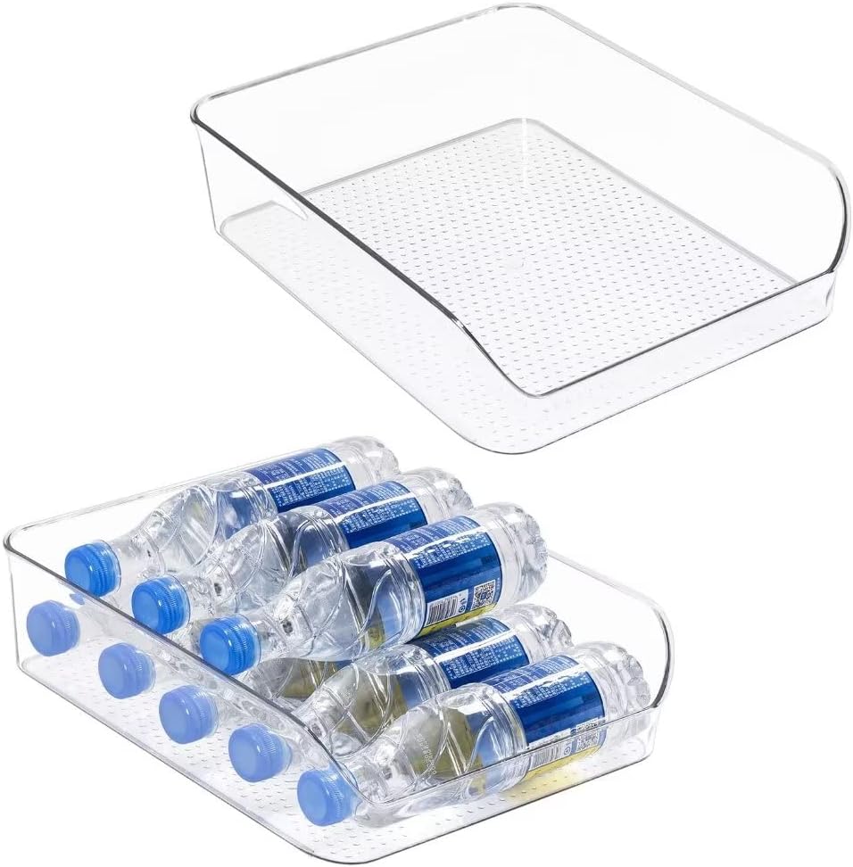 Ettori Water Bottle Organizer Refrigerator Organizer Bins and Clear Storage Bins for Fridge, Freezer, Cabinet, Cupboard, Pantry Shelf, BPA-Free