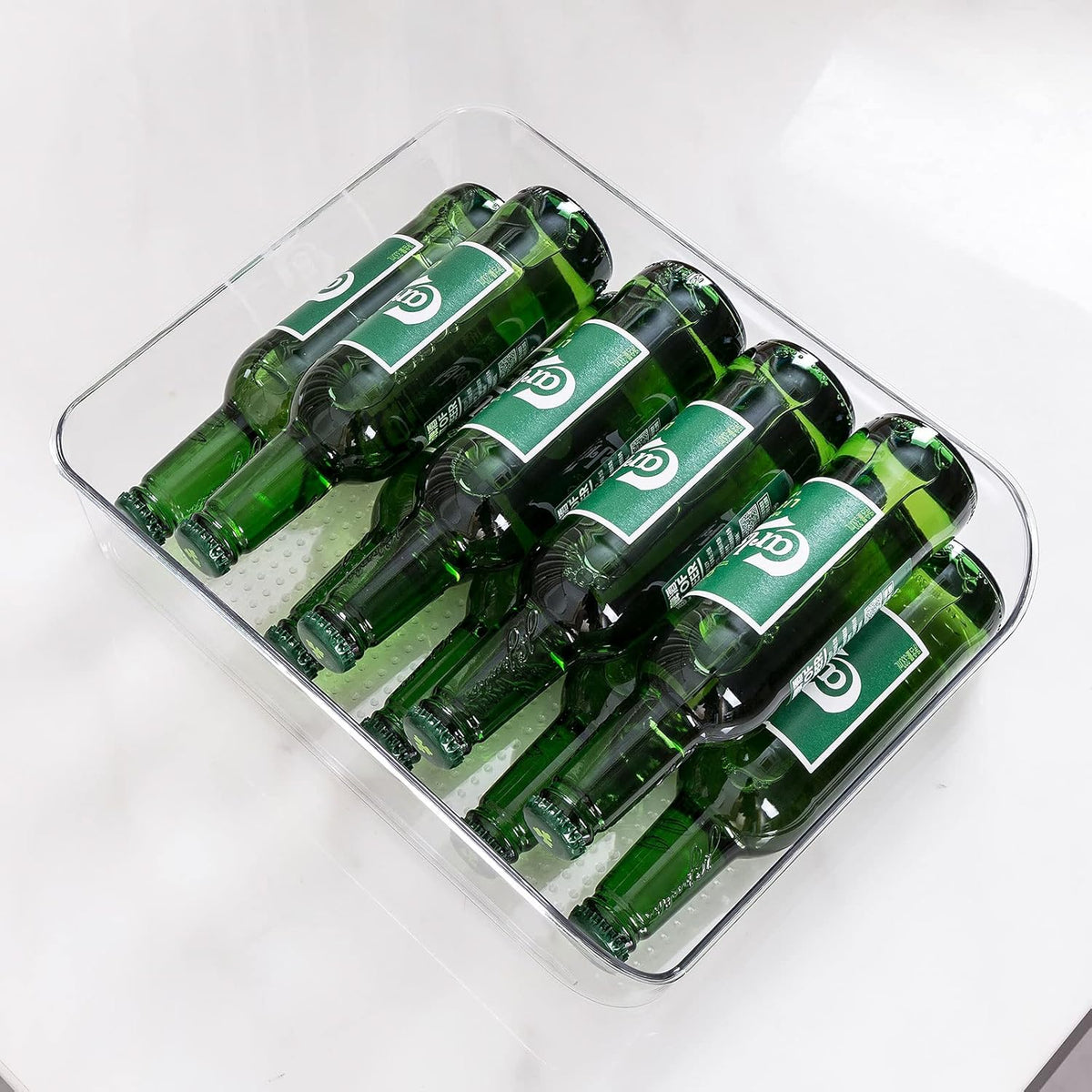 Ettori Water Bottle Organizer Refrigerator Organizer Bins and Clear Storage Bins for Fridge, Freezer, Cabinet, Cupboard, Pantry Shelf, BPA-Free