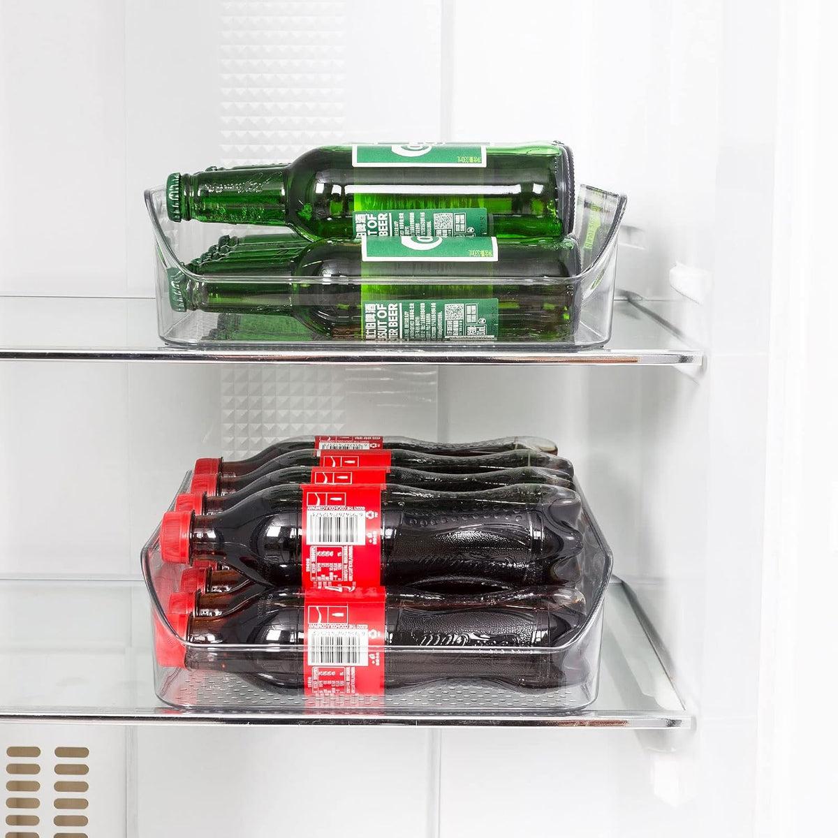 Ettori Water Bottle Organizer Refrigerator Organizer Bins and Clear Storage Bins for Fridge, Freezer, Cabinet, Cupboard, Pantry Shelf, BPA-Free