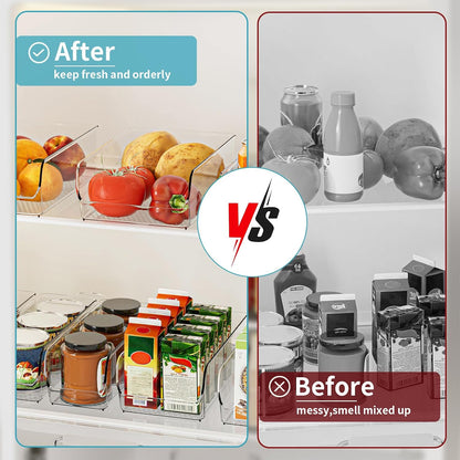 Ettori Water Bottle Organizer Refrigerator Organizer Bins and Clear Storage Bins for Fridge, Freezer, Cabinet, Cupboard, Pantry Shelf, BPA-Free
