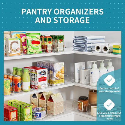 Ettori Water Bottle Organizer Refrigerator Organizer Bins and Clear Storage Bins for Fridge, Freezer, Cabinet, Cupboard, Pantry Shelf, BPA-Free