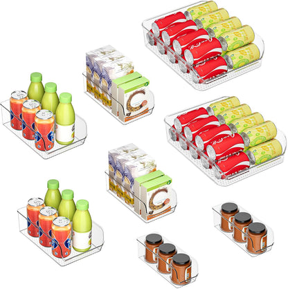 Ettori Water Bottle Organizer Refrigerator Organizer Bins and Clear Storage Bins for Fridge, Freezer, Cabinet, Cupboard, Pantry Shelf, BPA-Free