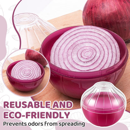 Reusable Onion Tomato Storage Containers, Transparent Rotating Lid Fridge Organizer for Fruit Vegetables, BPA-Free Dishwasher Safe Freshness Saver Keeper