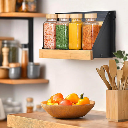 Glass Spice Jars with with Labels 4 oz 6 Pack Small Bamboo Lids | Empty Containers, Seasoning Herb Powder, Salt Pepper Chili, Spice Rack Organization, Kitchen Cabinet Storage, Funnel Included