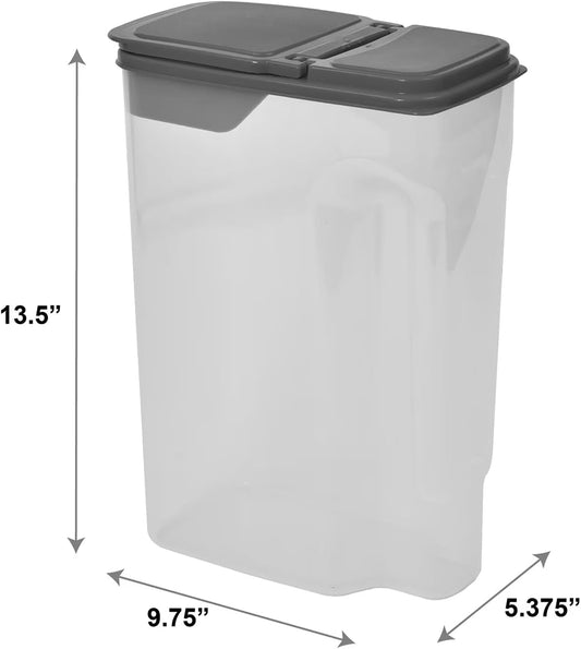 32 Cup Cereal Dispenser with Lid, Airtight BPA-Free Clear Container for Pantry