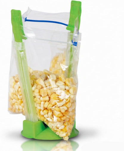 Baggy Rack, Freezer Bag Holder Adjustable Baggy Rack Stand Plastic Bag Bracket for Pour Leftovers, Snacks and Prep Ingredients (Blue)