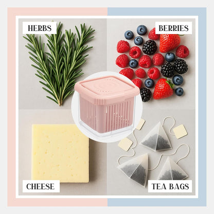 Set of 3 Berry Containers for Fridge, 1-Quart Berry Basket with Removable Colander, Kitchen Fruit Baskets for refrigerator, for Strawberry, Grape, Cherry, Berries Fresh longer