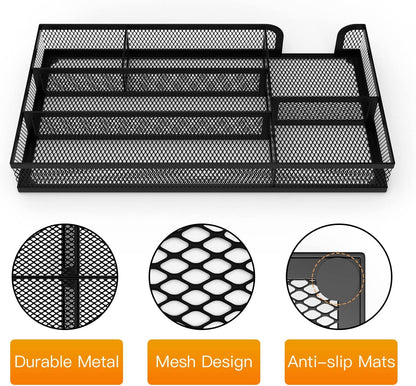 Desk Drawer Organizer, Office Desk Organizer Tray with 5 Dividers, Pen Pencil Drawer Organizer for Office Supplies, Desktop, Bathroom, Kitchen, Makeup, Vanity