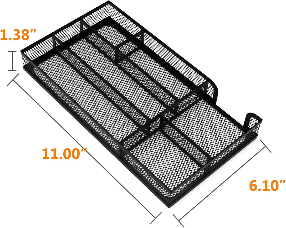 Desk Drawer Organizer, Office Desk Organizer Tray with 5 Dividers, Pen Pencil Drawer Organizer for Office Supplies, Desktop, Bathroom, Kitchen, Makeup, Vanity