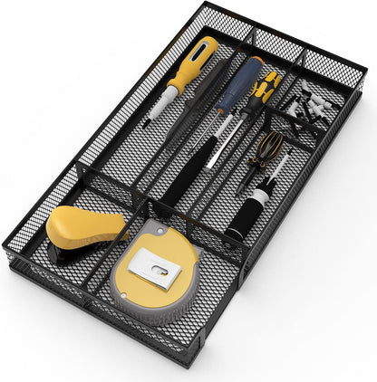 Desk Drawer Organizer, Office Desk Organizer Tray with 5 Dividers, Pen Pencil Drawer Organizer for Office Supplies, Desktop, Bathroom, Kitchen, Makeup, Vanity