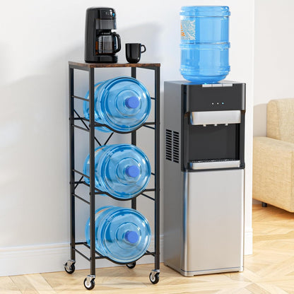 5 Gallon Water Jug Holder -5 Gallon Water Jug Stand with Storage Shelves for Kitchen, Living Room, Office (3 Tier)