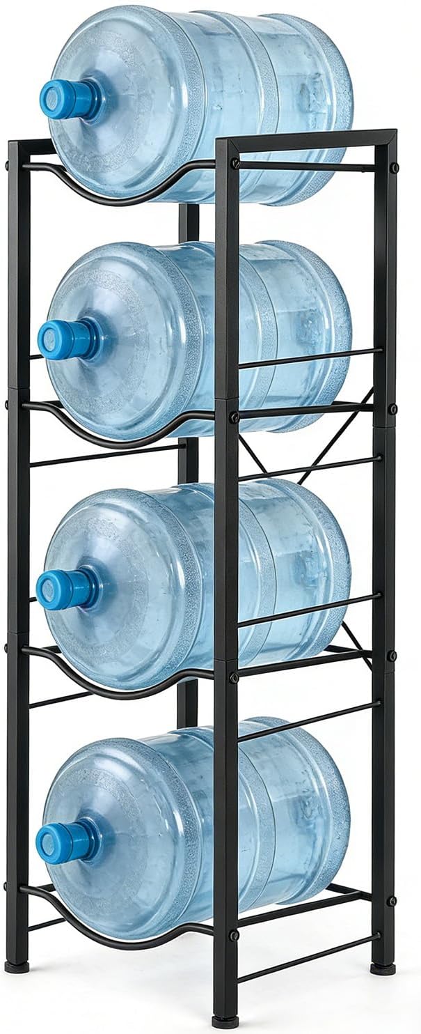 5 Gallon Water Jug Holder -5 Gallon Water Jug Stand with Storage Shelves for Kitchen, Living Room, Office (3 Tier)