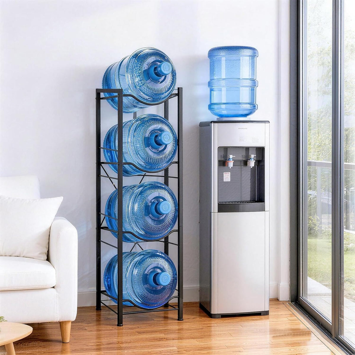 5 Gallon Water Jug Holder -5 Gallon Water Jug Stand with Storage Shelves for Kitchen, Living Room, Office (3 Tier)