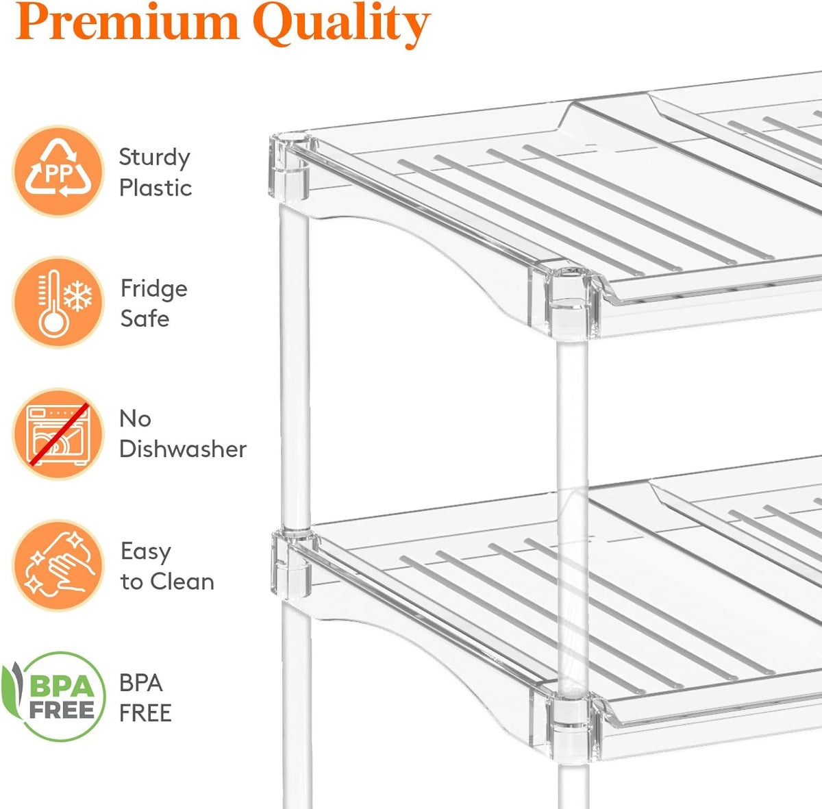 Stackable Water Bottle Organizer, Clear Tumbler Holder for Cabinet