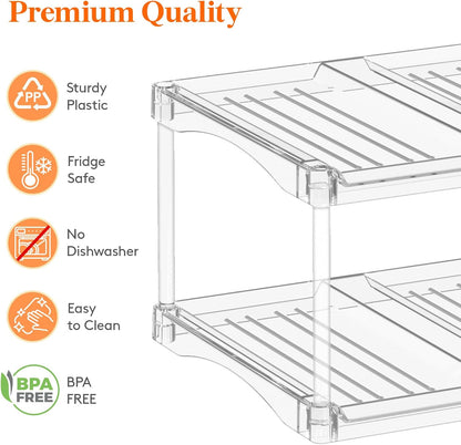 Stackable Water Bottle Organizer, Clear Tumbler Holder for Cabinet