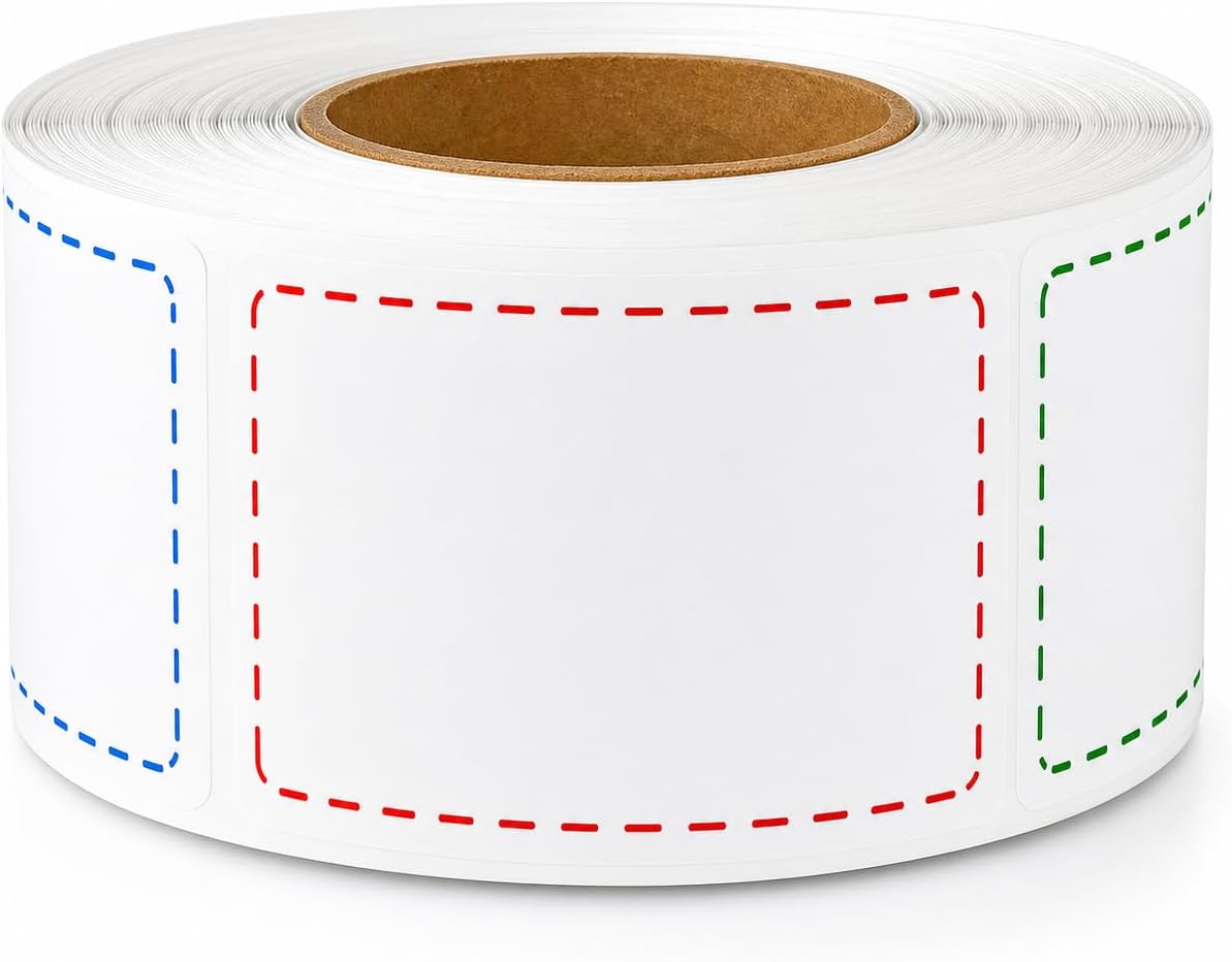 500 Removable Freezer Labels, 2 x 3 in, Waterproof Oil-Resistant Stickers | 500 waterproof freezer labels, 2 x 3 in, removable and oil-resistant for food storage, jars, containers, and organization