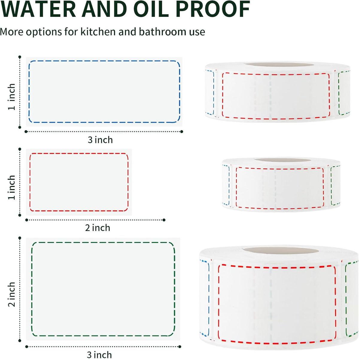 500 Removable Freezer Labels, 2 x 3 in, Waterproof Oil-Resistant Stickers | 500 waterproof freezer labels, 2 x 3 in, removable and oil-resistant for food storage, jars, containers, and organization