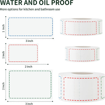 500 Removable Freezer Labels, 2 x 3 in, Waterproof Oil-Resistant Stickers | 500 waterproof freezer labels, 2 x 3 in, removable and oil-resistant for food storage, jars, containers, and organization
