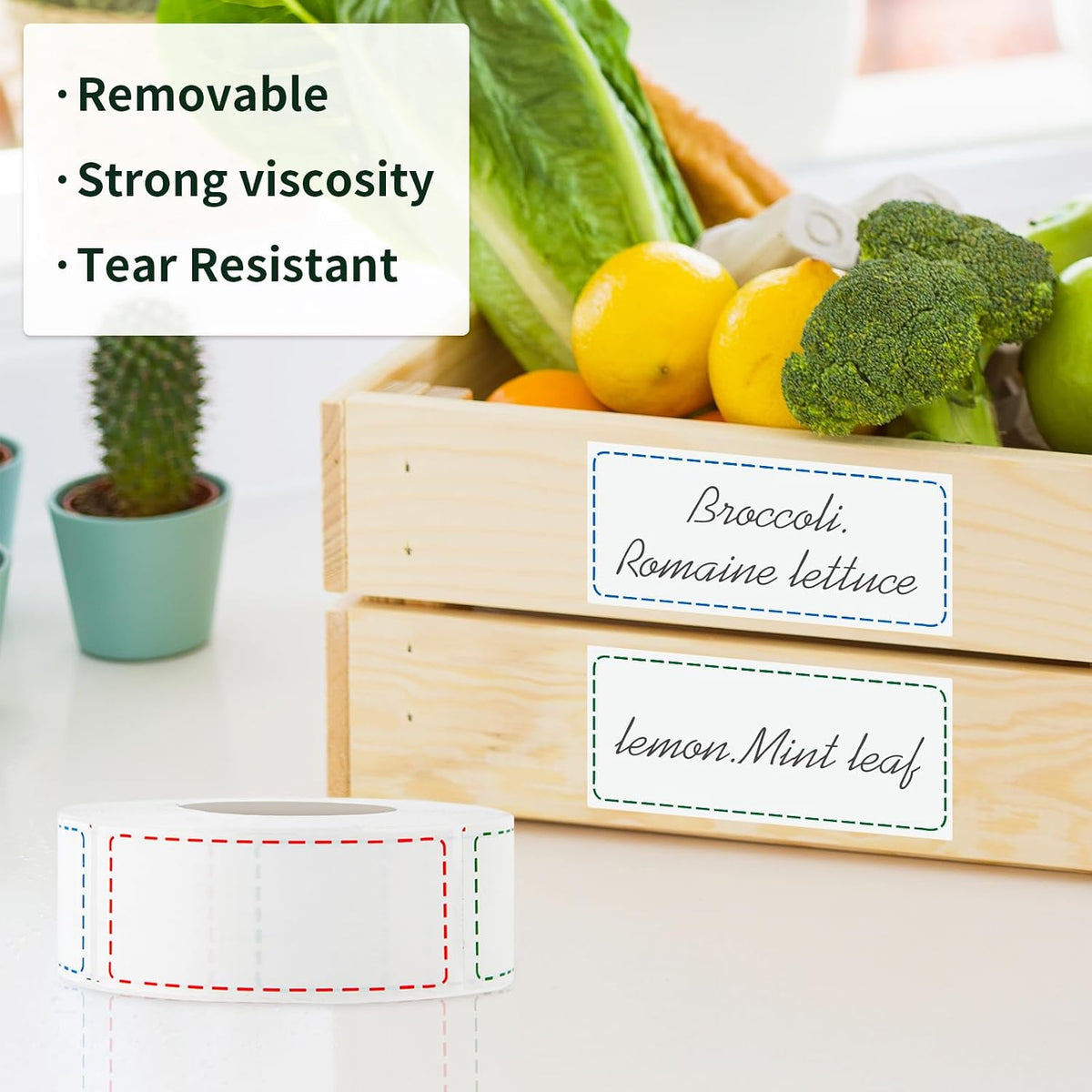 500 Removable Freezer Labels, 2 x 3 in, Waterproof Oil-Resistant Stickers | 500 waterproof freezer labels, 2 x 3 in, removable and oil-resistant for food storage, jars, containers, and organization