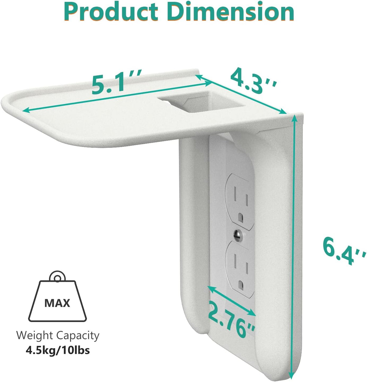 Outlet Shelf Wall Holder, Bathroom Shelf for Smart Home Decor