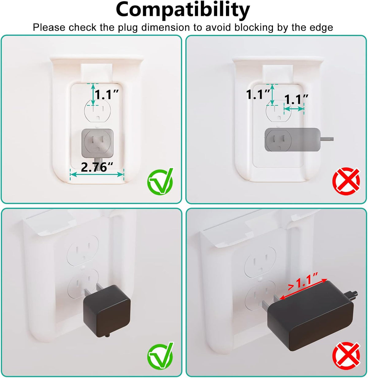 Outlet Shelf Wall Holder, Bathroom Shelf for Smart Home Decor